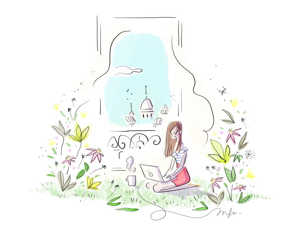 illustration magalie F green office.jpg - Magalie F | Virginie